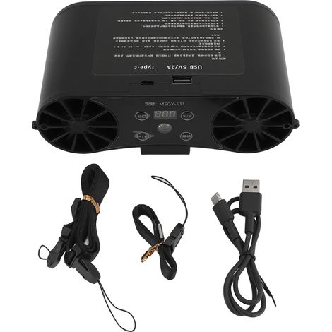 Wiederaufladbarer Usb-gürtelventilator Mit Digitalanzeige, 15000 Mah, Vorwärts-/rückwärtsdrehung