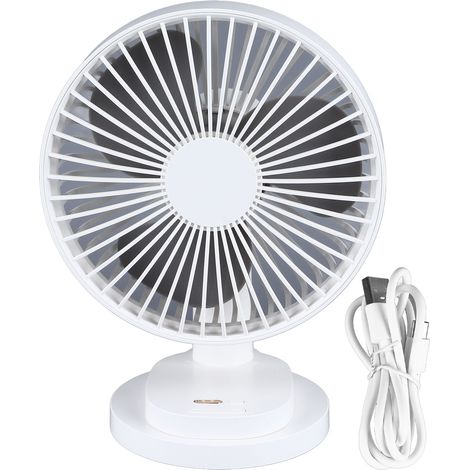 Wiederaufladbarer Usb-tischventilator, 4 Geschwindigkeitsstufen, 90°-oszillation, Leise Für Büro, Schlafzimmer Oder Studentenwohnheim