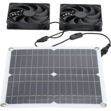 12-w-solarventilator Für Gewächshaus, Hühnerstall Oder Unterstand – Komplettset Mit Monokristallinem Ip65-photovoltaikmodul