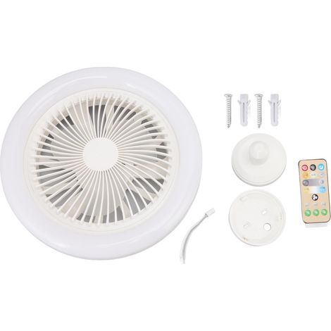 36-w-led-deckenventilator Mit Integrierter Beleuchtung, 25 Cm Durchmesser, Weiß, Leise, Inklusive Fernbedienung