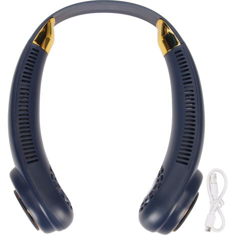 Klingenloser Nackenventilator, Usb-aufladbar, 3 Geschwindigkeitsstufen, Leise, Blau – Für Outdoor Und Reisen