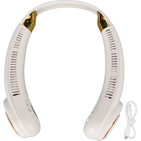 Lüfterradloser Nackenventilator, Leise, Usb-aufladbar, 3 Geschwindigkeitsstufen, Tragbar Und Verstellbar – Weiß