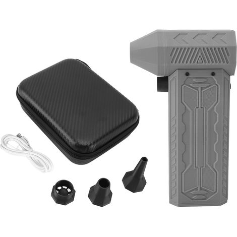 Mini-elektrogebläse Mit Turbo-ventilator, Usb-aufladbar, 130.000 U/min, Leise, Tragbar, Grau