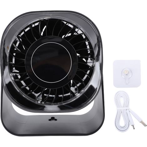 Wiederaufladbarer Tischventilator Mit Digitalanzeige, 100 Einstellbaren Geschwindigkeitsstufen, 220°-drehung, Wandhalterung, Schwarz