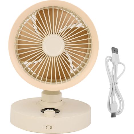 Leiser Tischventilator Mit Led-anzeige, Automatischer Oszillation, 100 Einstellbaren Geschwindigkeitsstufen Und Usb-aufladung