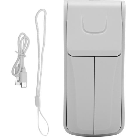 Tragbarer, Faltbarer Doppelventilator, Usb-aufladbar, 3 Geschwindigkeitsstufen, Leise, Weiß
