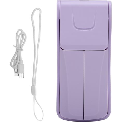 Tragbarer Doppelventilator, Faltbar, Usb-aufladbar, 3 Geschwindigkeitsstufen, Leistungsstark Und Leise, Lila