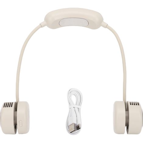 Einziehbarer Nackenventilator Mit 3 Geschwindigkeitsstufen, Halbleiterkühlung, Leise Und Ergonomisch, Beige Farbe