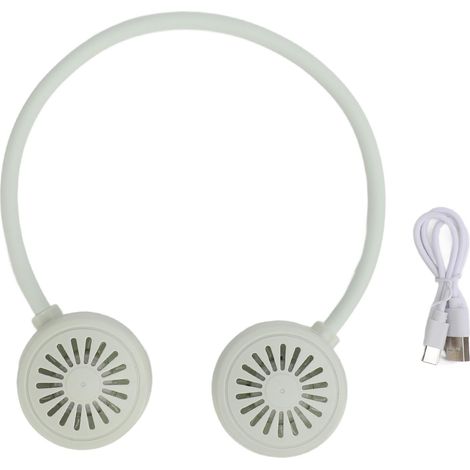 Tragbarer, Klingenloser Nackenventilator, Usb-aufladbar, 360°-drehung, Leise – Grün