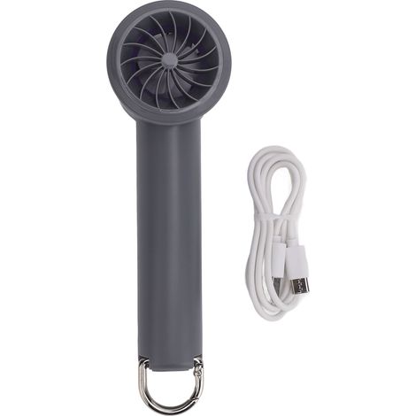 Wiederaufladbarer, Tragbarer Turboventilator Mit Usb-anschluss, 14.000 U/min, 100 Geschwindigkeitsstufen, Digitalanzeige, Violett-graue Farbe