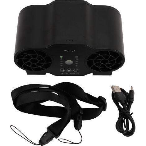 Wiederaufladbarer, Tragbarer Gürtelventilator Mit Usb-anschluss, 5000 Mah, Starker Und Umkehrbarer Luftstrom, Ideal Für Camping Und Outdoor-aktivitäten