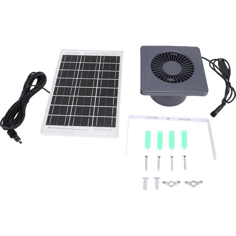 4-zoll-solar-abluftventilator Mit 6-w-panel, Grau, Für Hühnerställe, Gewächshäuser Und Tierunterkünfte