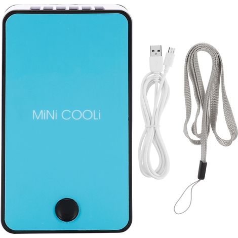 Ventilator Ohne Rotorblätter Für Wimpernverlängerungen – Mini-klimaanlage, Tragbar, Usb-aufladbar, Blau, 11 X 6 X 3 Cm