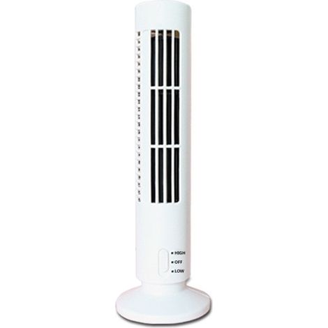 Rotorblattloser Usb-turmventilator, 2 Geschwindigkeitsstufen, Oszillierend, Weiß – 33 Cm, 2,5 W