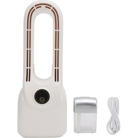 Rotorblattloser Ventilator Mit Luftbefeuchter, 6 Geschwindigkeitsstufen, Leiser Betrieb, Abs-gehäuse, Farbige Led-beleuchtung Für Büro Und Schlafzimmer