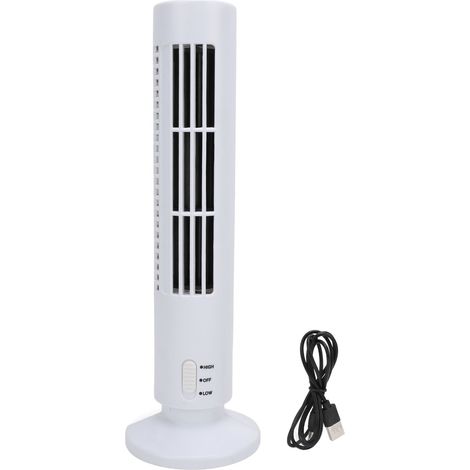 Design-standventilator Ohne Rotorblätter Fürs Büro – Weiß, Leise, 2 Geschwindigkeitsstufen, Usb-anschluss, Kompakt