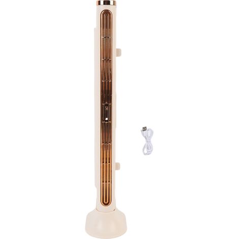 Leistungsstarker Und Kompakter, Per Usb Aufladbarer Standventilator Ohne Rotorblätter Für Büro Oder Schlafzimmer – Beige