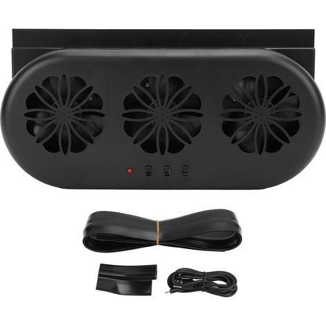 Solarbetriebener Auto-abluftventilator, 5000 U/min, Mit Usb-anschluss – Schwarz