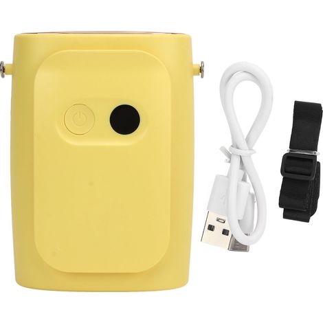 Wiederaufladbarer, Tragbarer Gürtelventilator Mit 10000 Mah Kapazität Und Led-anzeige, Gelb