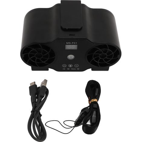 Tragbarer, Per Usb Aufladbarer Gürtelventilator, 10000 Mah, 4 Geschwindigkeitsstufen Mit Vorwärts-/rückwärtsfunktion