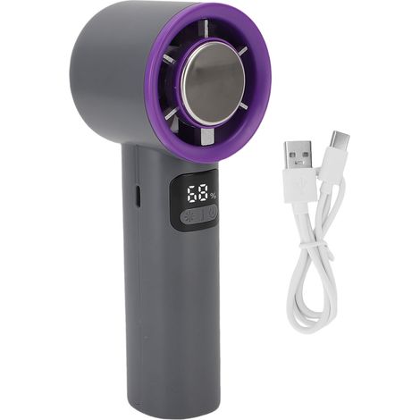 Tragbarer Ventilator Mit 100 Geschwindigkeitsstufen, Digitaler Led-anzeige, Leise Und Wiederaufladbar – Grau