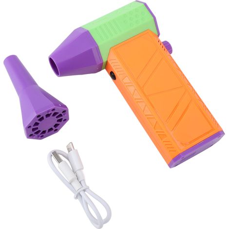 Turbo-mini-ventilator, 130.000 U/min, Kabelloser, Per Usb Aufladbarer Ventilator, 2 Magnetische Düsen, Stufenlose Drehzahlregelung, Orange
