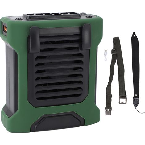 Tragbarer Gürtelventilator Mit 4000-mah-akku Und Led-licht – Ideal Zum Wandern, Für Sport Und Outdoor-arbeit