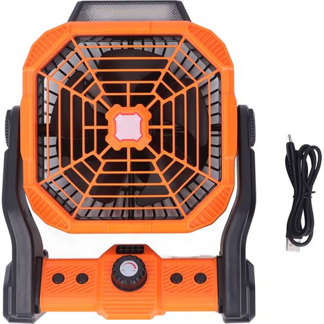 Wiederaufladbarer Campingventilator Mit 20000 Mah, Led-licht Und 120°-schwenkfunktion – Stufenlose Geschwindigkeitsregulierung