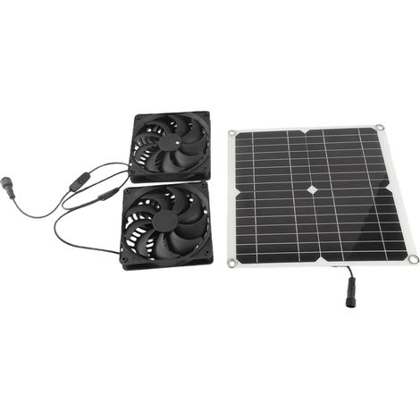 12-watt-solarventilator Für Den Außenbereich Mit 14 Cm Doppelpropeller, Wasserdicht Und Langlebig Für Zuhause, Camping, Gewächshaus Oder Tierunterkunft