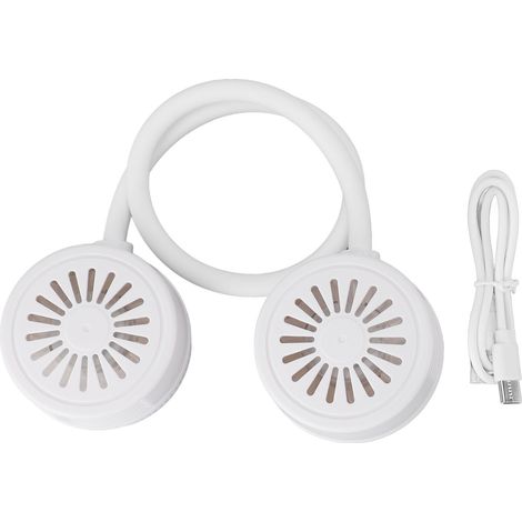 Faltbarer, Klingenloser Nackenventilator, Leise, Usb-aufladbar, Tragbar Für Camping, Wandern Und Reisen – Weiß