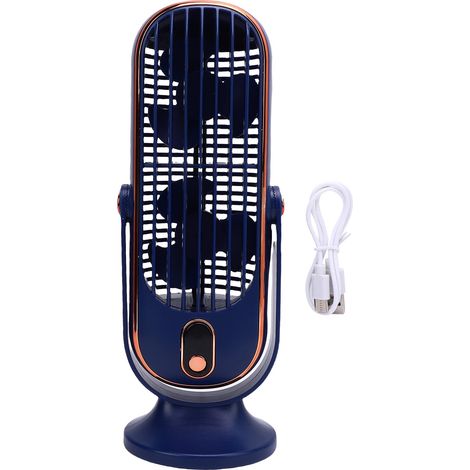 Tischventilator Mit Bürstenlosem Motor, 5 Geschwindigkeitsstufen, Integriertem Usb-c-akku, Blau