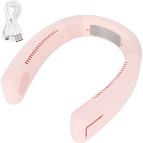 Tragbarer Usb-nackenventilator, 80 Lüftungsschlitze, 4000–5500 U/min, 4000-mah-akku, Pink
