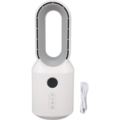 Dreistufiger, Blattloser Tischventilator, 106° Oszillierend, Wiederaufladbar Mit Led-nachtlicht