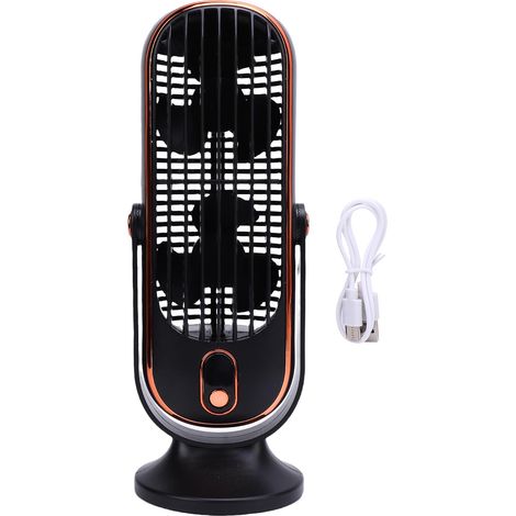 Standventilator Mit 5 Geschwindigkeitsstufen, Bürstenloser Motor, Usb-aufladbar, Integrierter Akku, Schwarz