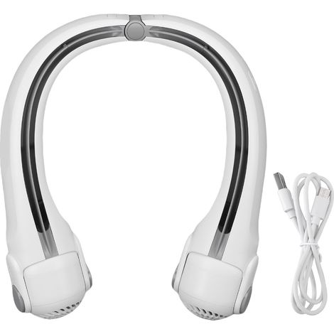 Tragbarer Nackenventilator Ohne Rotorblätter – 3 Geschwindigkeitsstufen, 2400-mah-akku, Usb-aufladbar, Weiß