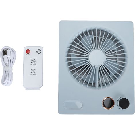 Ultradünner, Wiederaufladbarer, Akkubetriebener Tischventilator Mit Stufenloser Geschwindigkeitsregelung, Blau