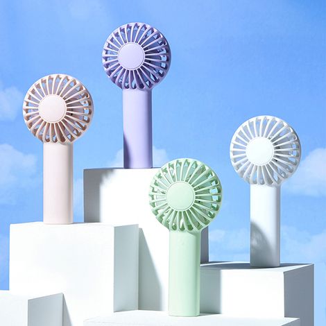 Tragbarer, Per Usb Aufladbarer Ventilator Mit 3 Geschwindigkeitsstufen, 1200-mah-akku, 86 G – Lila