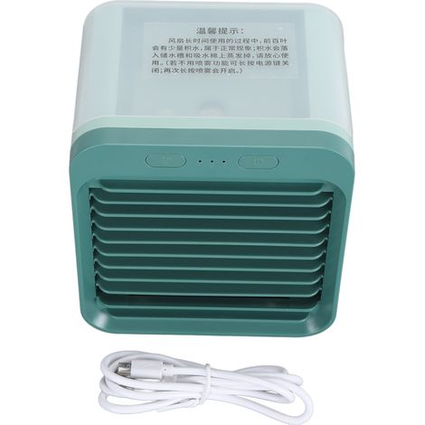 Tragbarer Ventilator Mit Klimaanlage, 200-ml-wassertank, 5000-mah-akku, Leiser Betrieb, Seegrün
