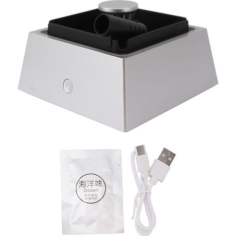 2-in-1 Usb-c-aschenbecher Mit Reinigungsfunktion, 1200-mah-akku, Geräuschlos, Leicht, Silberfarben