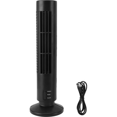 Mini-standventilator Ohne Rotorblätter Für Den Schreibtisch – Schwarz, Leise, 2 Geschwindigkeitsstufen, Usb-betrieben