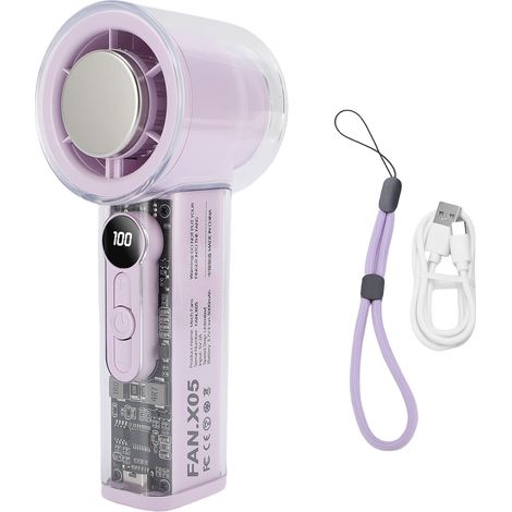 Tragbarer, Leiser Turbo-ventilator Mit Digitalanzeige, 100 Einstellbaren Geschwindigkeitsstufen, Halbleiterkühlung, Lila