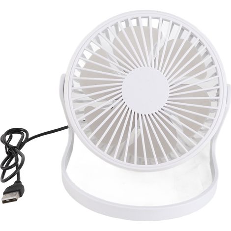 Weißer 5-zoll-usb-mini-tischventilator – 360°-drehung, Leiser Bürstenloser Motor Für Büro, Zuhause Und Reisen