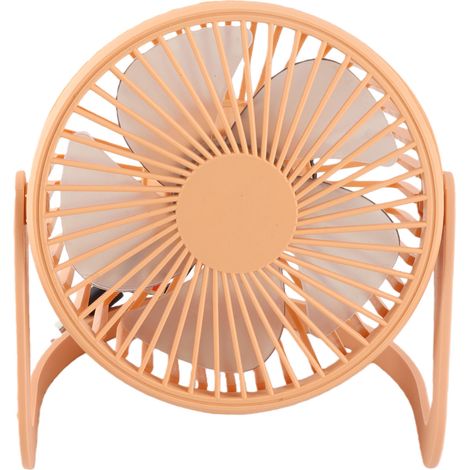 Mini-usb-tischventilator Mit 360°-drehung, Leisem Bürstenlosem Motor, 5 Flügeln, Orange – 12 Cm
