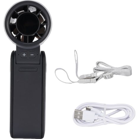 Leiser, Freihändig Bedienbarer Tragbarer Ventilator Mit 4000-mah-akku Und Digitalanzeige, Schwarz, 58 X 53 X 170 Mm