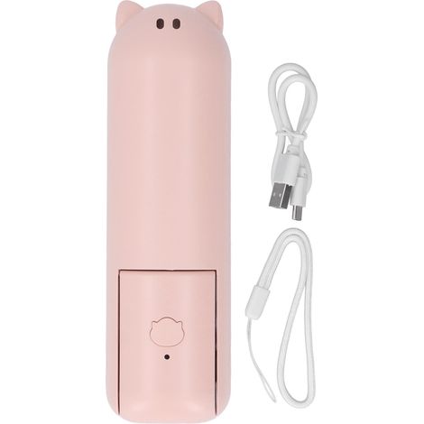 Tragbarer, Faltbarer, Per Usb Aufladbarer Ventilator Mit 1200 Mah Und Integriertem Akku – Pink