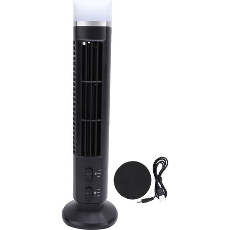 Usb-standventilator Ohne Rotorblätter Für Büro Und Schlafzimmer – Leise (34 Db), Kompakt, Mit Integrierter Led-beleuchtung, Schwarz
