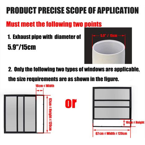 Abluftblende Für Mobile Klimaanlagen – Verstellbares Pvc-fensterset 67–120 Cm, Wasserdicht Und Energieeffizient