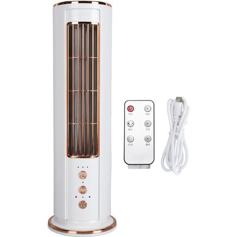 Wiederaufladbarer, Blattloser Standventilator Mit Usb-anschluss Und Fernbedienung – 3 Geschwindigkeitsstufen, Turmdesign Fürs Büro