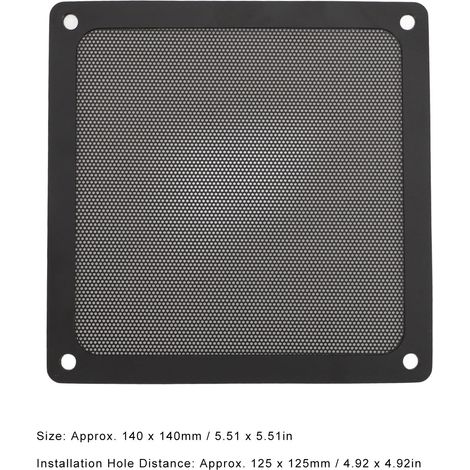 Magnetischer Staubfilter Für Pc-lüfter – Schwarzes Pvc-gitter 140 X 140 Mm, 4 Stück