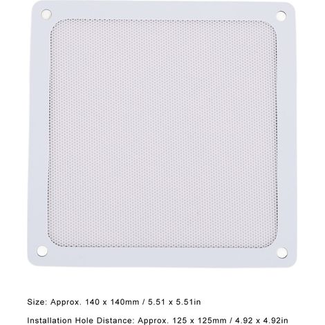 Magnetischer Staubfilter Für Pc-lüfter – Feines Pvc-gewebe 140 X 140 Mm, Weiß, 4 Stück